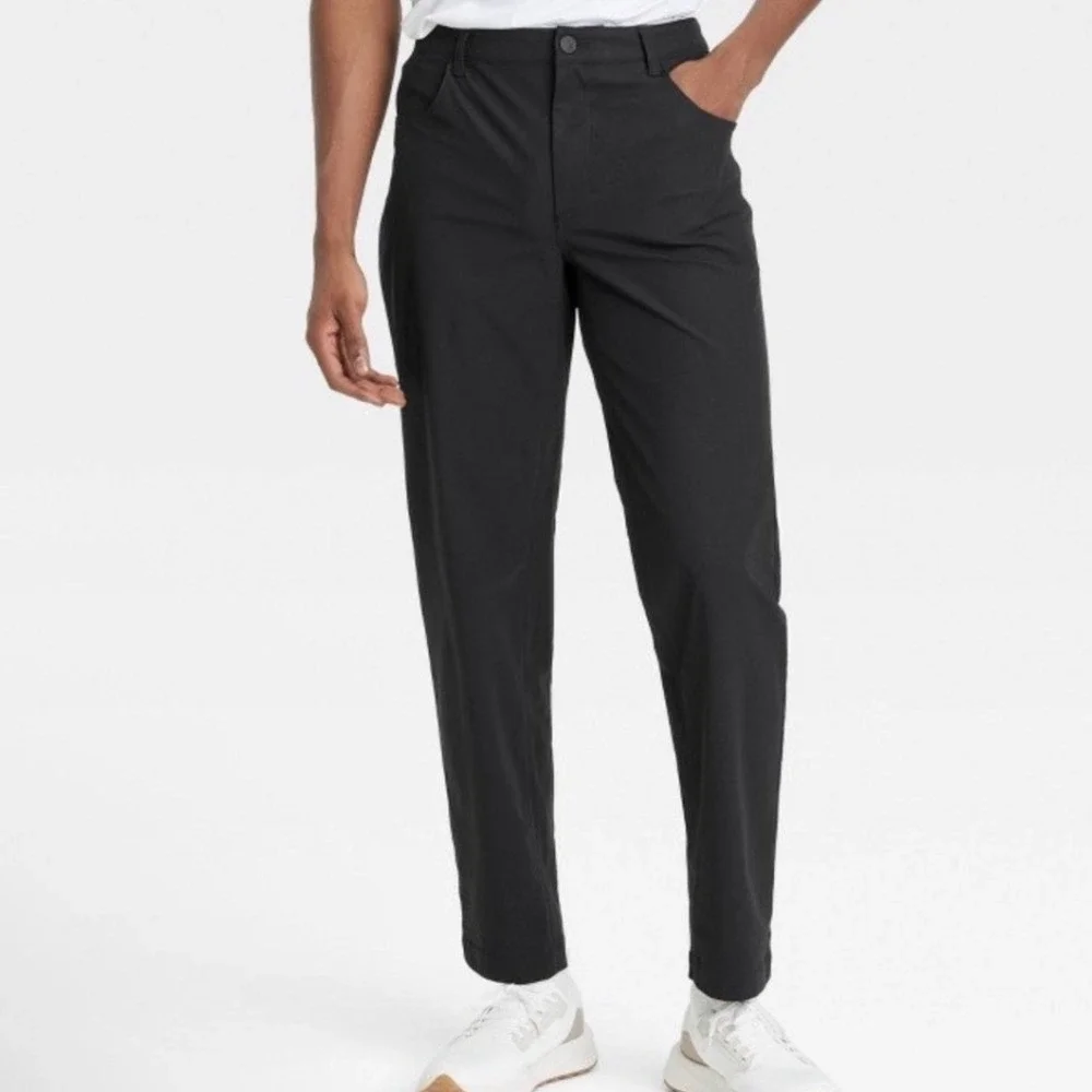 All In Motion Mens 360 Lifestyle Relaxed Fit 5-Pocket Pants Black 32x32 UPF 50+
